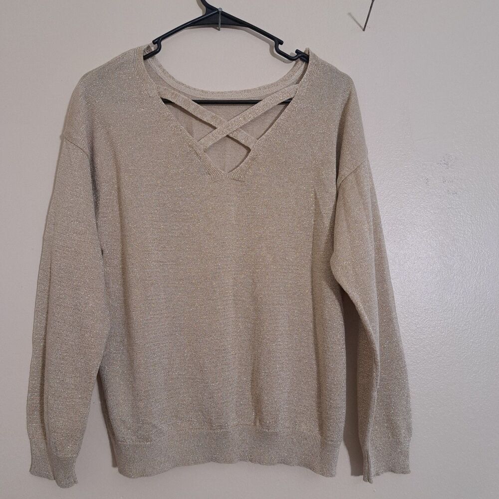 LCW Casual Knitwear Women's Size L glitter shirt